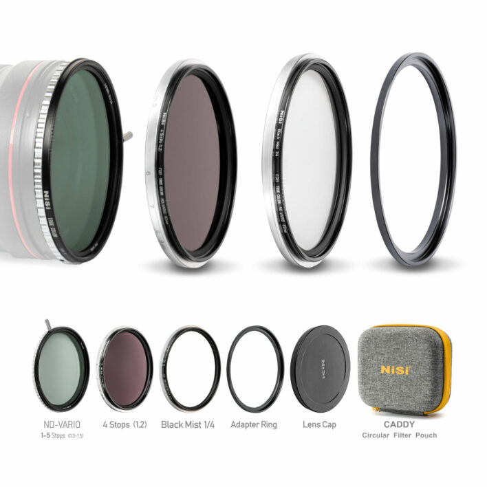 NiSi 72mm Swift VND Mist Kit 1-9 Stops (1-5 Stops VND, 4 Stop ND, Black Mist 1/4) Circular ND-VARIO Variable ND Filters | NiSi Filters Australia | 2
