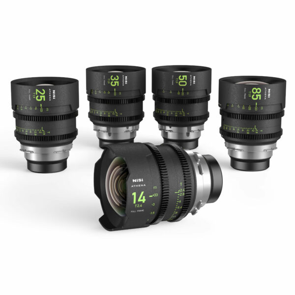 NiSi ATHENA PRIME Full Frame Cinema Lens Kit with 5 Lenses 14mm T2.4, 25mm T1.9, 35mm T1.9, 50mm T1.9, 85mm T1.9 + Hard Case (PL Mount) NiSi Athena Cinema Lenses | NiSi Filters Australia |