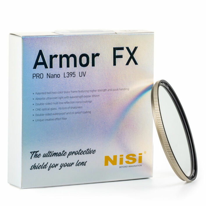 NiSi 95mm Armor FX PRO Nano L395 UV Protection Filter Armor FX (Brass Frame) | NiSi Filters Australia | 2