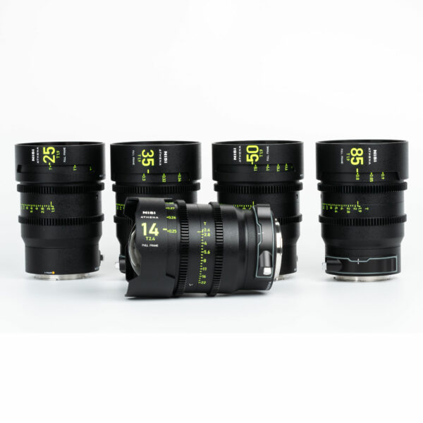 NiSi ATHENA PRIME Full Frame Cinema Lens Kit with 5 Lenses 14mm T2.4, 25mm T1.9, 35mm T1.9, 50mm T1.9, 85mm T1.9 + Hard Case (L Mount) CREATIVE KIT (5 LENSES) | NiSi Filters Australia |