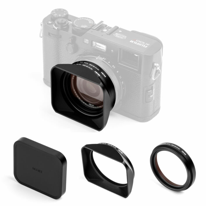 NiSi X100 Series NC UV Filter with 49mm Filter Adaptor, Metal Lens Hood and Lens Cap for Fujifilm X100/X100S/X100F/X100T/X100V/X100VI (Black) Filter Systems for Compact Cameras | NiSi Filters Australia |