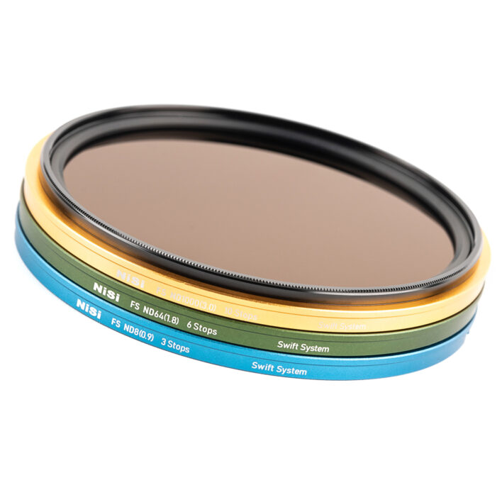 NiSi SWIFT FS ND Filter Kit with ND8 (3 Stop), ND64 (6 Stop) and ND1000 (10 Stop) for 52mm | 55mm | 58mm | 62mm Filter Threads + Case Swift FS ND Kit | NiSi Filters Australia | 4