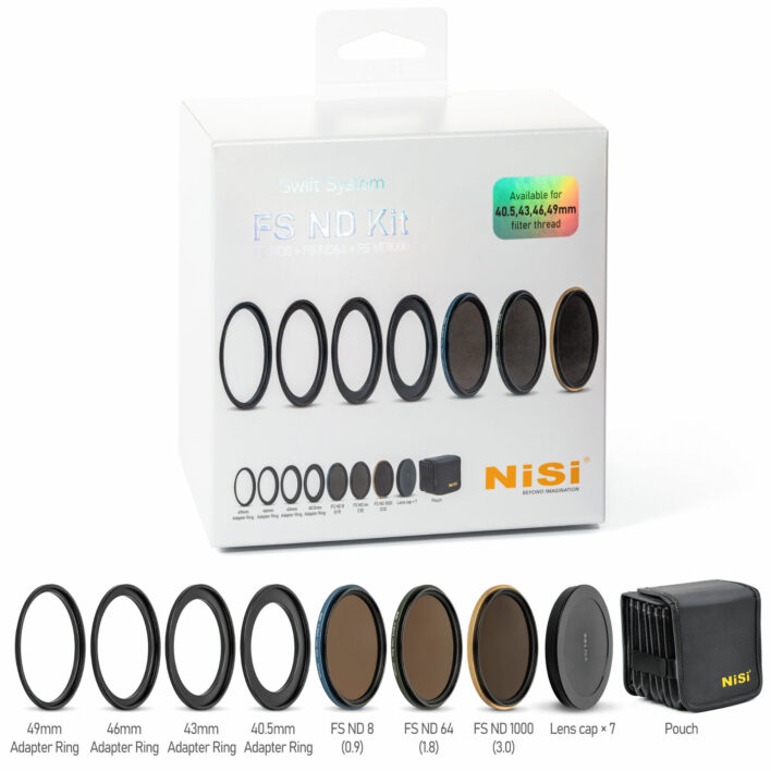 NiSi SWIFT FS ND Filter Kit with ND8 (3 Stop), ND64 (6 Stop) and ND1000 (10 Stop) for 40.5mm | 43mm | 46mm | 49mm Filter Threads + Case NiSi Circular Filters | NiSi Filters Australia |