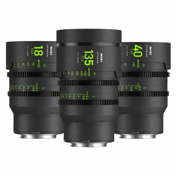 NiSi ATHENA PRIME Full Frame Cinema Lens ADD-ON Kit with 3 Lenses 18mm T2.2, 40mm T1.9, 135mm T2.2 + Hard Case (E Mount | No Drop In Filter) ADD-ON KIT (3 LENSES) | NiSi Filters Australia |