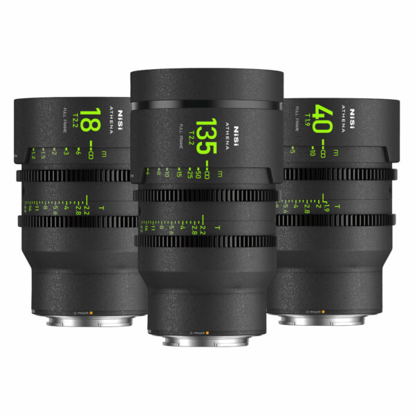 NiSi ATHENA PRIME Full Frame Cinema Lens ADD-ON Kit with 3 Lenses 18mm T2.2 , 40mm T1.9, 135 T2.2 + Hard Case (G Mount | No Drop In Filter) ADD-ON KIT (3 LENSES) | NiSi Filters Australia |