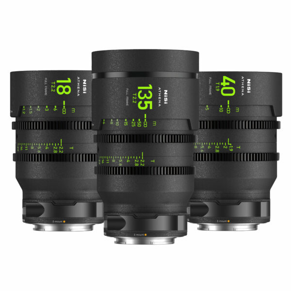 NiSi ATHENA PRIME Full Frame Cinema Lens ADD-ON Kit with 3 Lenses 18mm T2.2, 40mm T1.9, 135mm T2.2 + Hard Case (E Mount) ADD-ON KIT (3 LENSES) | NiSi Filters Australia |