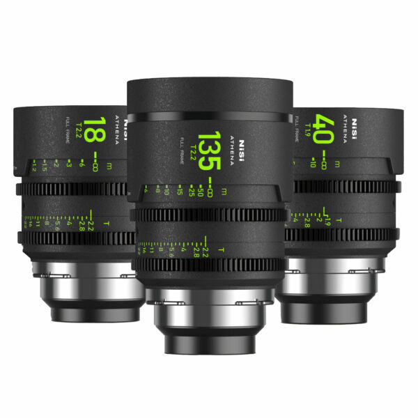 NiSi ATHENA PRIME Full Frame Cinema Lens ADD-ON Kit with 3 Lenses 18mm T2.2, 40mm T1.9, 135mm T2.2 + Hard Case (PL Mount) ADD-ON KIT (3 LENSES) | NiSi Filters Australia |