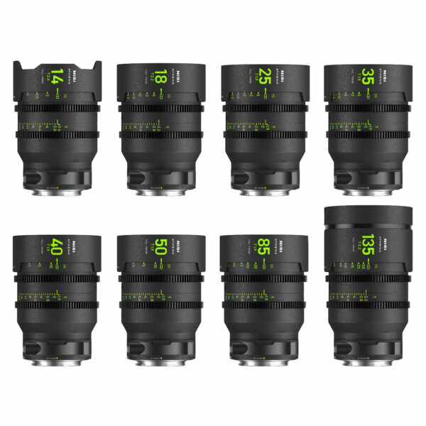 NiSi ATHENA PRIME Full Frame Cinema Lens MASTER Kit with 8 Lenses 14mm T2.4, 18mm T2.2, 25mm T1.9, 35mm T1.9, 40mm T1.9, 50mm T1.9, 85mm T1.9, 135mm T2.2 + Hard Case (RF Mount) MASTER KIT (8 LENSES) | NiSi Filters Australia |
