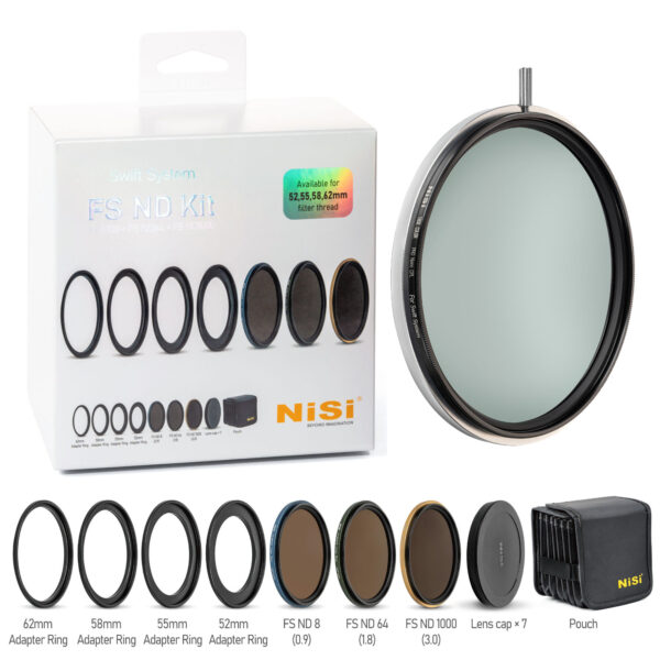 NiSi SWIFT FS ND Filter Kit with ND8 (3 Stop), ND64 (6 Stop) and ND1000 (10 Stop) for 52mm | 55mm | 58mm | 62mm Filter Threads + Case + NiSi SWIFT True Color CPL 62mm Bundle | NiSi Filters Australia | 96 NiSi SWIFT FS ND Filter Kit with ND8 (3 Stop), ND64 (6 Stop) and ND1000 (10 Stop) for 52mm | 55mm | 58mm | 62mm Filter Threads + Case + NiSi SWIFT True Color CPL 62mm Bundle NiSi Circular Filters | NiSi Filters Australia | 96