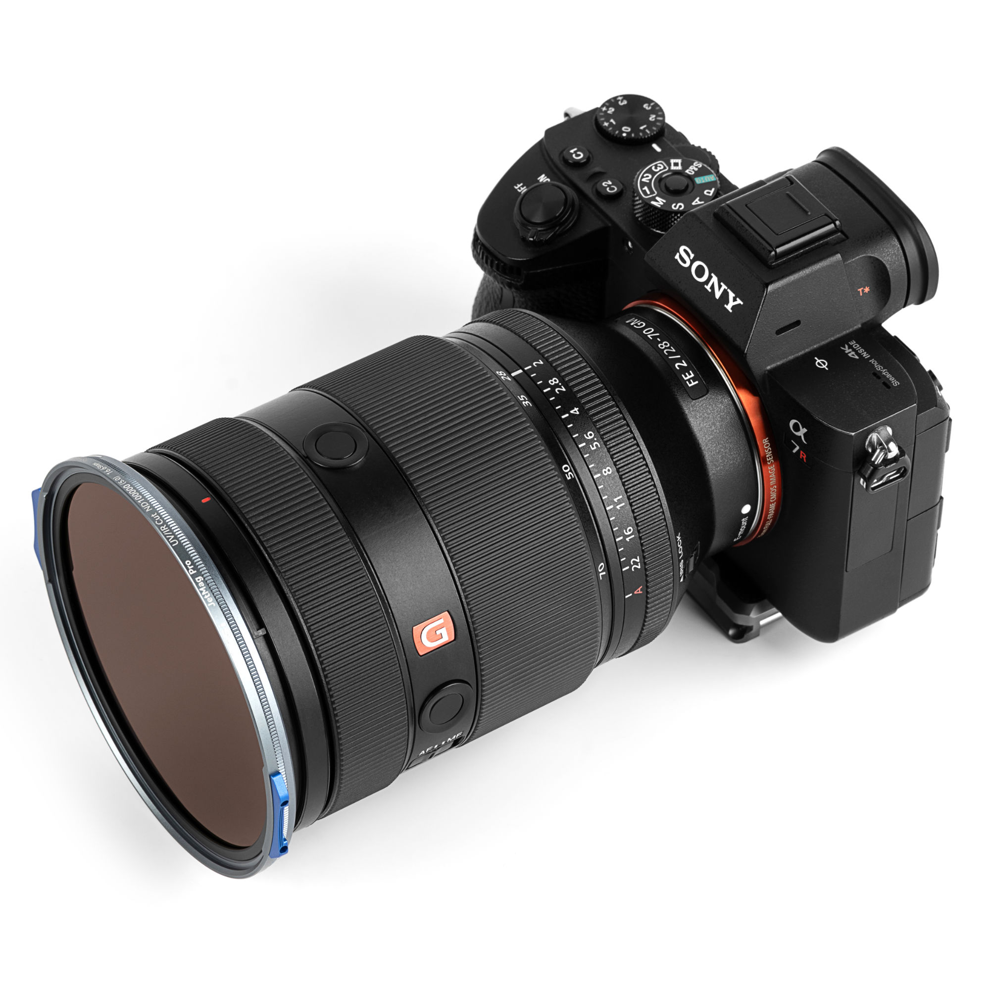 NiSi JetMag Pro solar filter mounted on a Sony full frame camera with a 24-70mm G Master lens