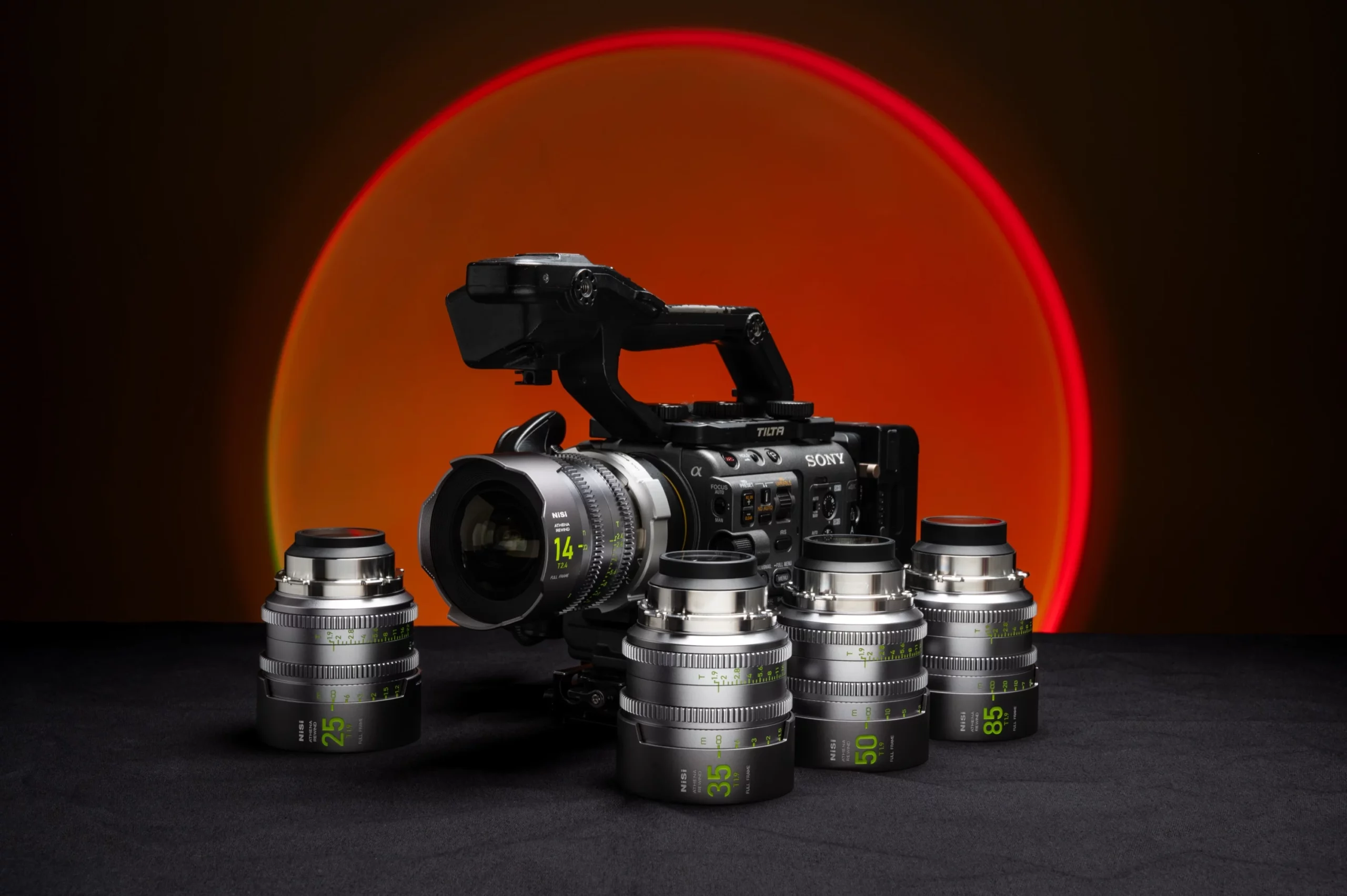 NiSi Athena Prime Rewind full frame cinema lens in studio lighting