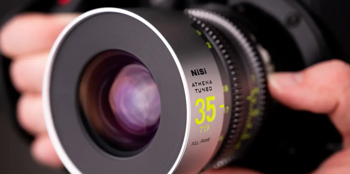 NiSi Athena cinema lens in hand