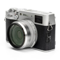NiSi NC UV Filter II 49mm for Fujifilm X100, a 49mm NiSi HDF filter screwed into the front thread on a silver X100