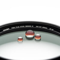 NiSi NC UV Filter II 49mm for Fujifilm X100, water beading on the black filter glass