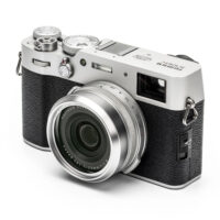 NiSi NC UV Filter II 49mm for Fujifilm X100, silver Fujifilm X100V front view with the filter fitted