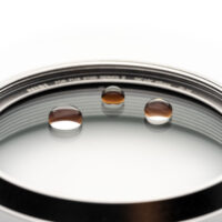 NiSi NC UV Filter II 49mm for Fujifilm X100, water beading on the silver filter glass