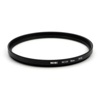 Low angle view of the NiSi 86mm NC UV for Hasselblad showing the slim brass frame